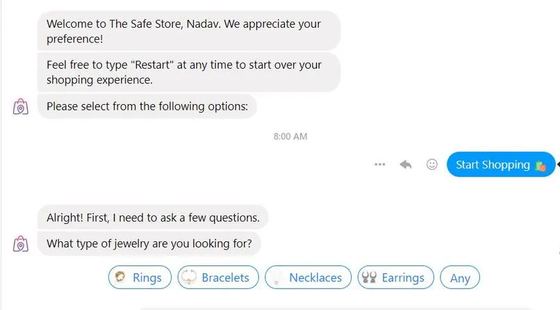 The Safe Store (Facebook Messenger Hackathon)